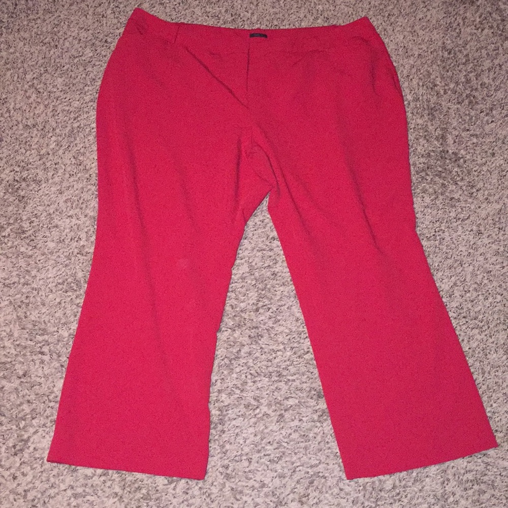 Plus size red dress pants